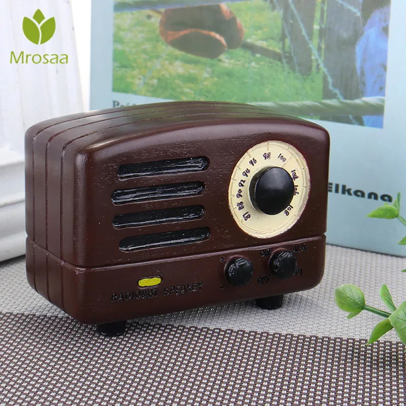 DIY Hand Cranked Retro Radio Music Box Classical Wooden Box for Kids Wind Up Toys Gifts
