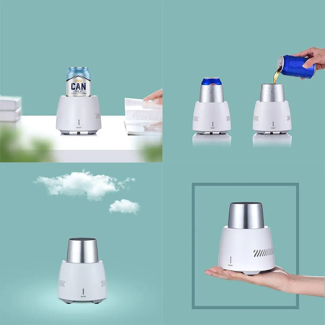 

Portable Mini Electric Refrigerator Beverage Instant Cooling 12V Touch Control Cup Beer 350ml 28W Cooler