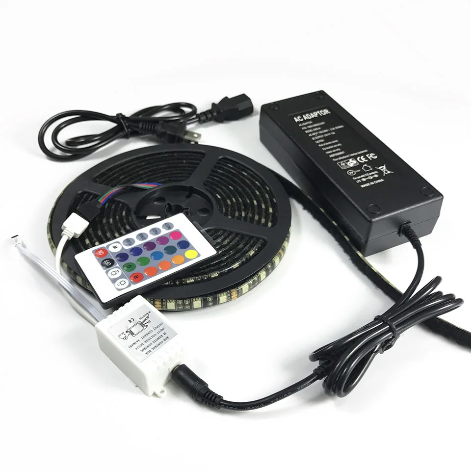 Комплект светодиодных лент для автомобиля RGB 5 метров SMD5050 с нейлоновой лентой 12В