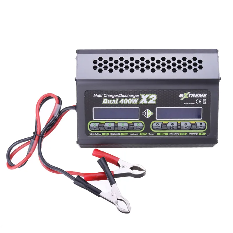 

SKYRC Extreme 400WX2 20A Dual DC Battery Charger Discharger for RC Drones FPV Quadcopter Power Charging