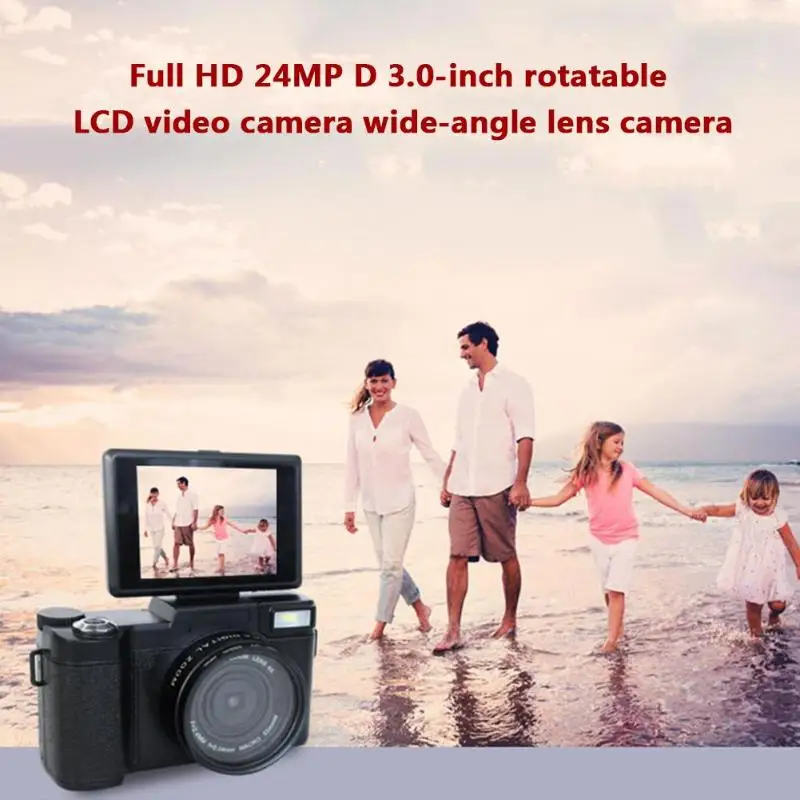 ALLOYSEED P10 Digital Camera 1080P 24MP 3.0inch Rotatable LCD Screen Video Camcorder Lens Cameras