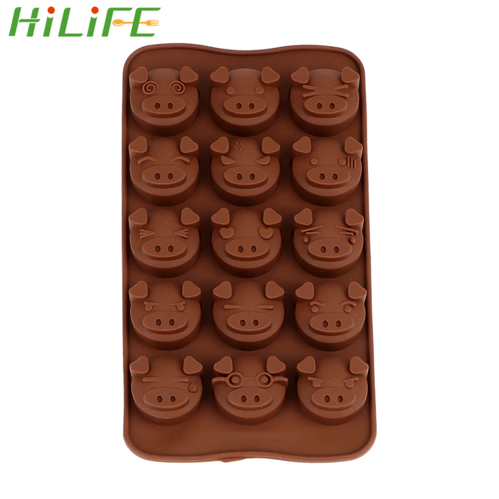 

HILIFE DIY Cookies Cake Decorating Tools Funny Pig Shaped 15 Holes 3D Silicone Chocolate Mold Soap Candy Fondant Mold Bakeware