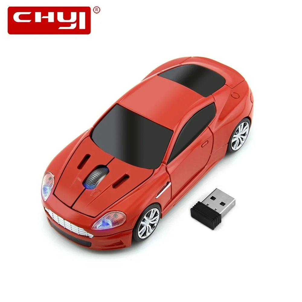 

CHYI Wireless Mini Car Mouse Ergonomic Optical Computer Gaming Mause 3D Car Shape Creative Usb PC Mice For Laptop Video Gamer