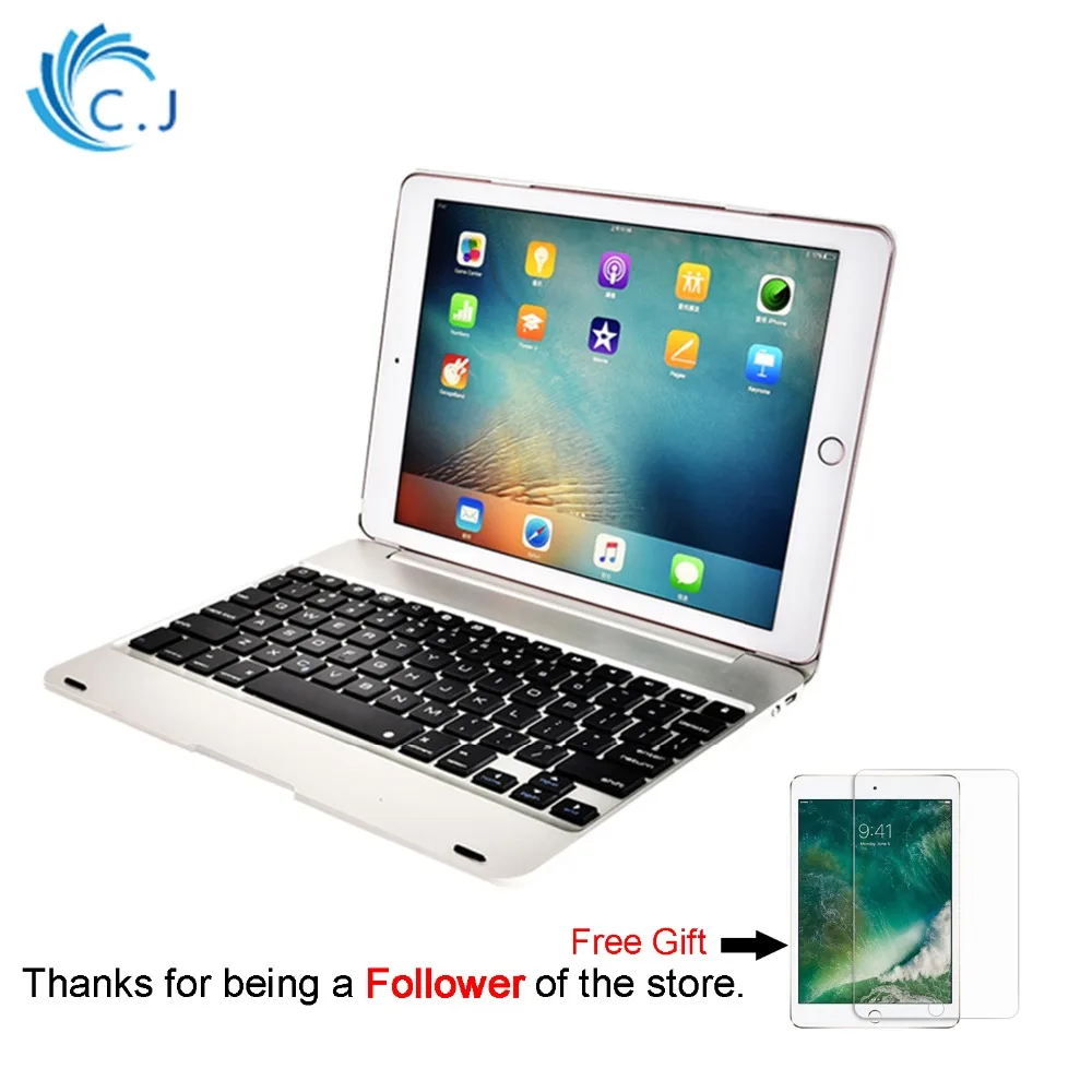 

CJ Bluetooth Wireless Keyboard Case Cover for Apple 2017&2018 New IPad,IPad Pro 9.7/iPad Air 1/ 2 foldable keyboard