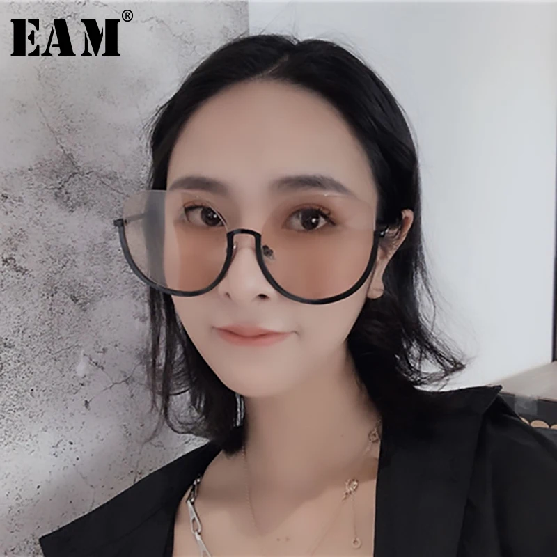 

[EAM] 2019 New Spring Summer Gradual Color Split Joint Yellow Personality Accessories Women Fashion Tide All-match JR974
