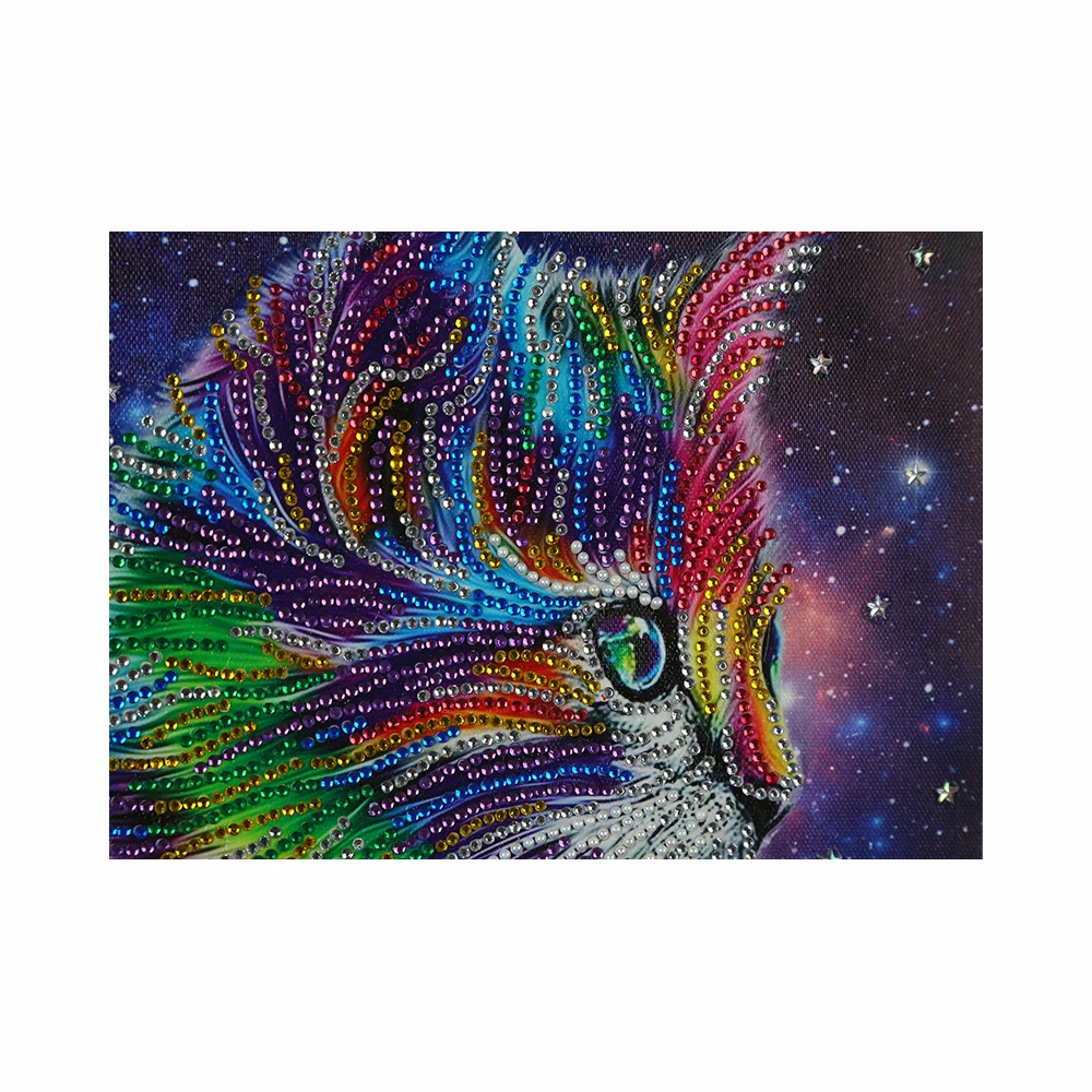 Специальный частично с алмазной росписью 25x25 см кошачья Смола крестиком