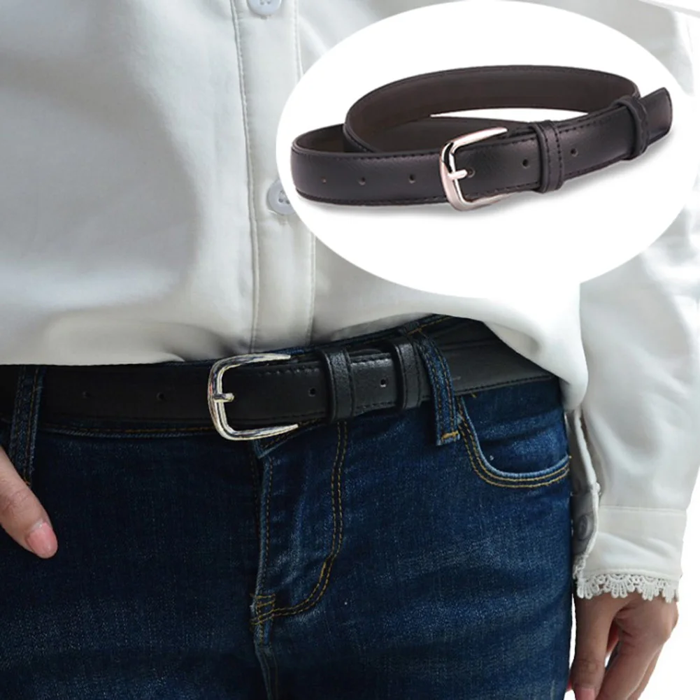Womens Patent Leather PU Skinny Waist Belt For Jeans Dress