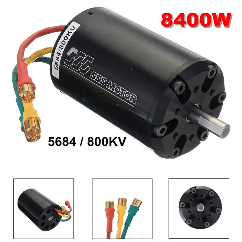 

SSS 5684/800KV 8400W Brushless Motor 6 Poles W/O Water Cooling For RC Boats