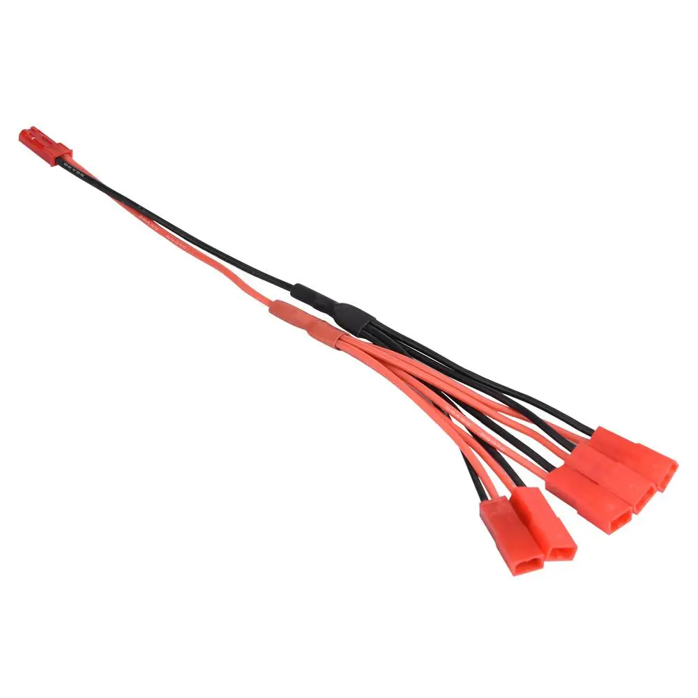 

New JST Plug Parallel Wire 1 Male to 5 Female 20AWG Silicone Line 3.7V LiPo Battery Charging Cable