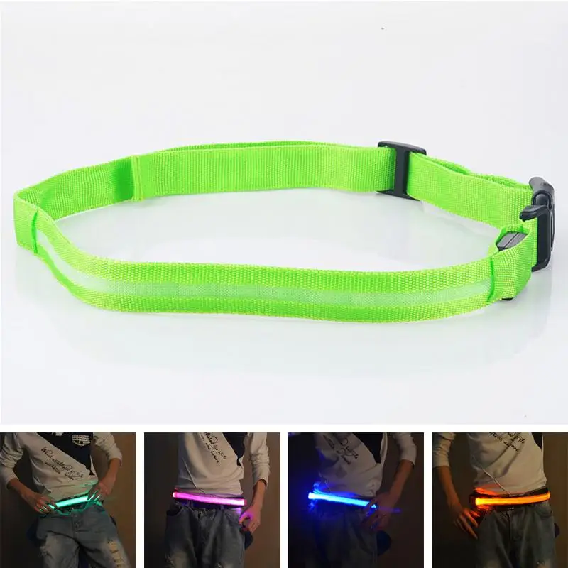 Hot Fashion LED Light Bulb Flashing Belt Glowing Waistband Safety