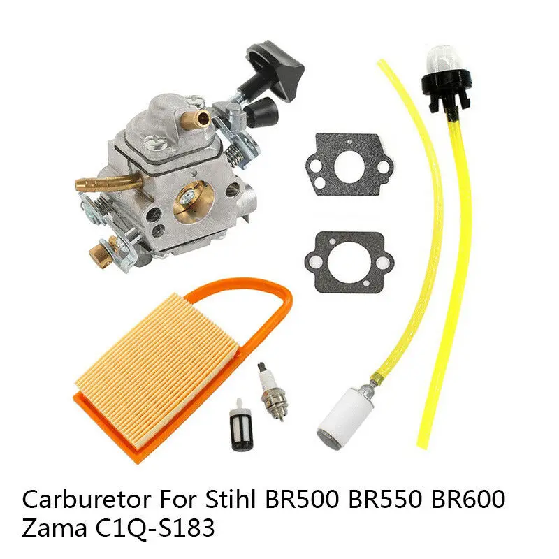 

Carburetor Parts Air Filter Spark Plug Gaskets For Stihl BR500 BR550 BR600 Backpack Blower Zama C1Q-S183 Carb