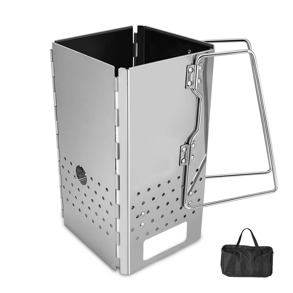 Portable Outdoor Folding Camping Wood Stove Bbq Grill With Alcohol Tray Pocket Camping Stove