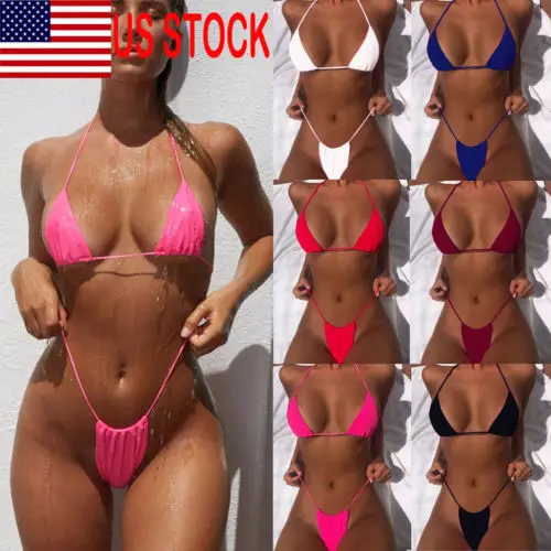 

ITFABS Sexy Brazilian Bikini Set Women's Bandage Push-up Padded Bra Thong Swimsuit Bathing Suit Traingle Swimwear Beachwear