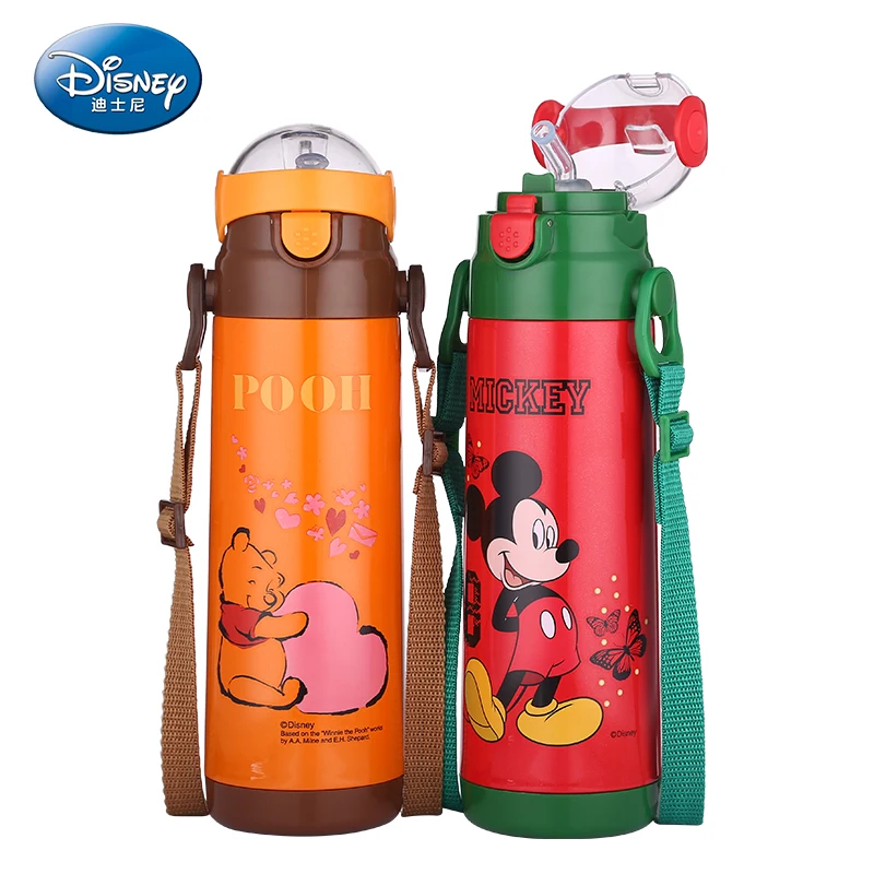 

Disney Cartoon Kids Milk Bottle Outdoor 500ML Stainless Steel Baby Thermal Feeding Cup with Straw Portable Insulation Kettle