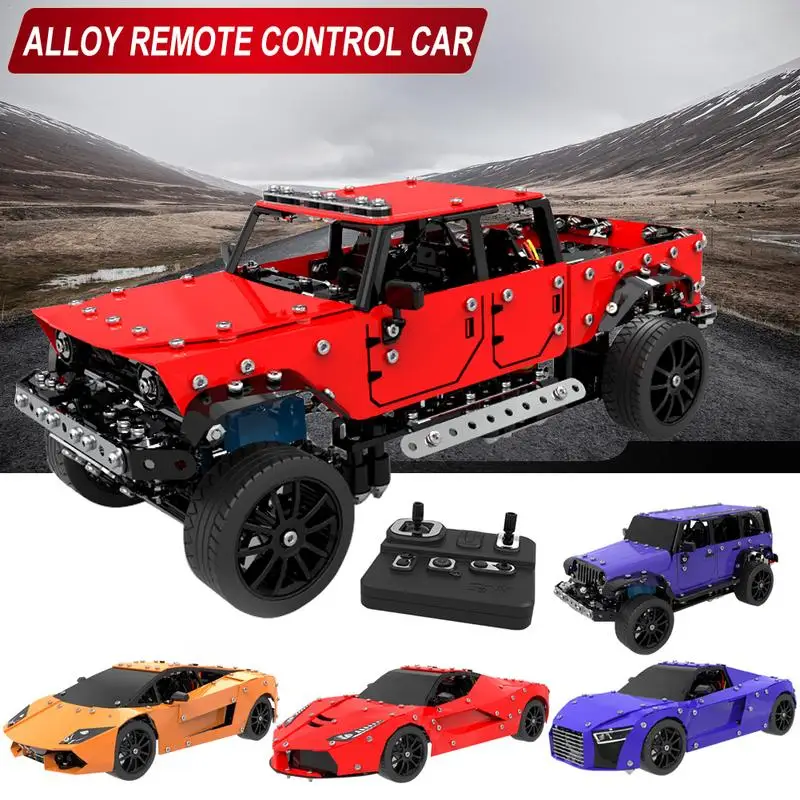 

DIY Simulation Car Toys 2.4G 6-channel Remote Control Alloy Remote Control Car Detachable Assembled Remote Cars Toy