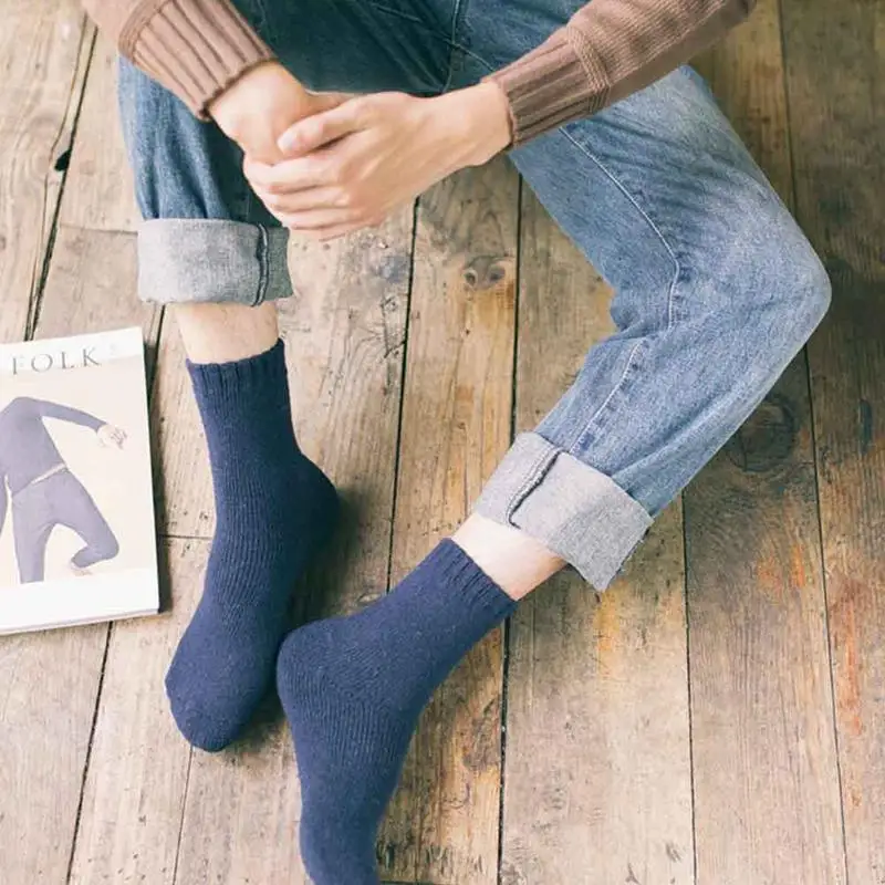 New Men's Ultra Thick Wool Socks High Quality Large Size Men's Wool
