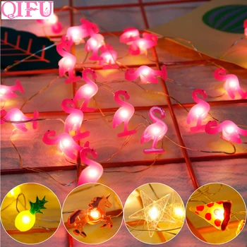 

QIFU Flamingo Garland Party Flamingo Decor Lights Flamingo Party Decoration Tropical Summer Beach Wedding Birthday Party Decor