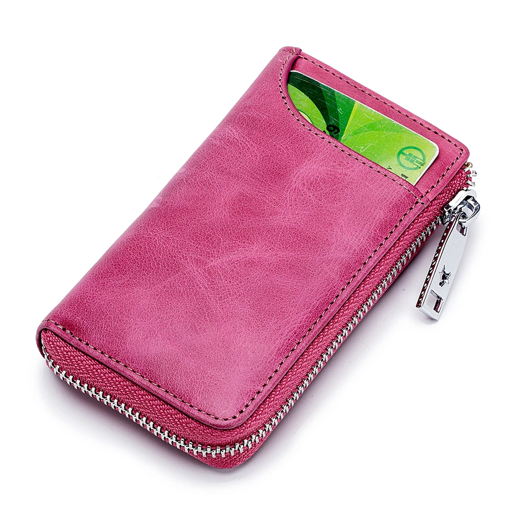 

Zipper Keys Case Housekeeper Genuine Leather Key Organizer Keychain Package Car Key Holder Wallet Keysmart Bag Pouch Keys Case