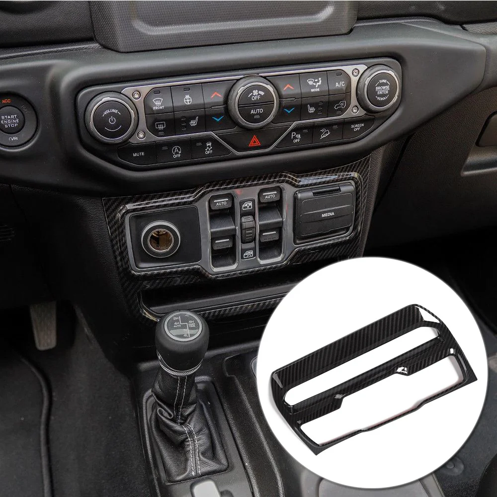 

1*Carbon Fiber Window Control Switch Panel Cover Sticker For 18 Jeep Wrangler JL