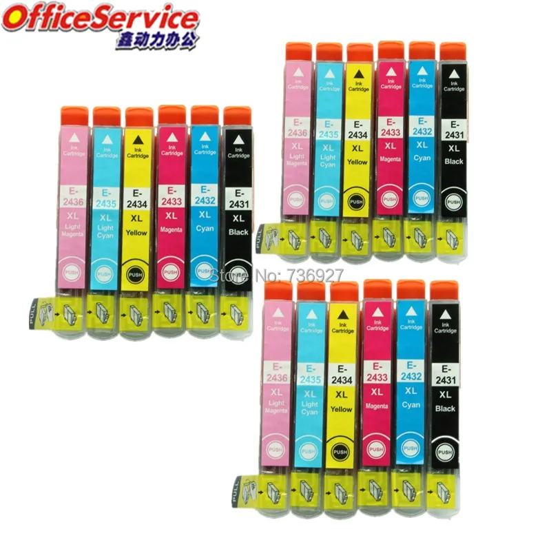 

3Sets Compatible Ink Cartridge T2431 24XL For Epson EXPRESSION PHOTO XP-55 XP-760 XP-850 XP-860 XP-950 XP-750 printer