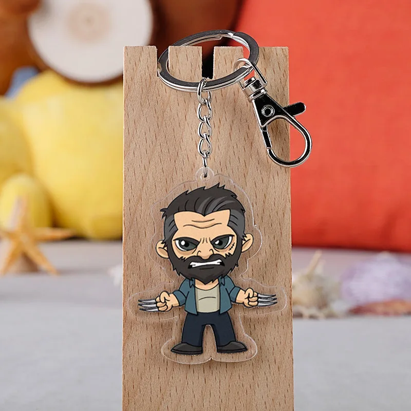 

Marvel Movie X-Men Cosplay Keychain Acrylic X Men Wolverine Beast Double-side Transparent Car Key Holder Chain Pendants Keyring