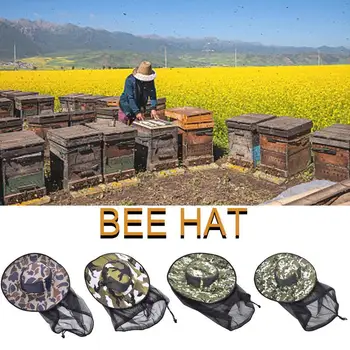 

Camouflage Bee Breeding Mosquito Cap Outdoor Mosquito Resistance Hat Bug Insect Bee Net Mesh Head Face Protector Cap