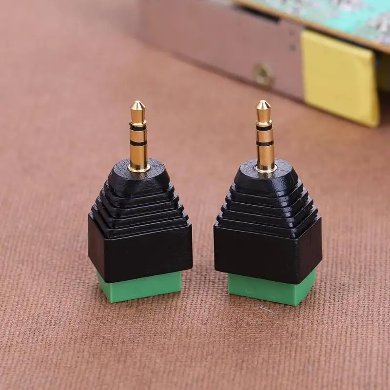 

ALLOYSEED 2Pcs 3.5mm to Dual Channel Terminal Audio Male Plug Connectors Adapters Mono Plug To 3.5mm Dual Channel Stereo Jack