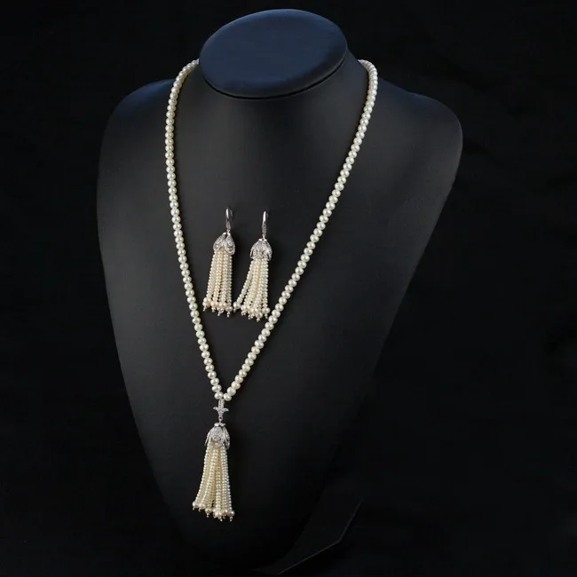 

S925 Silver Micro Zirconium Tianran Pearl Necklace Sweater Chain Length Chain Ornaments