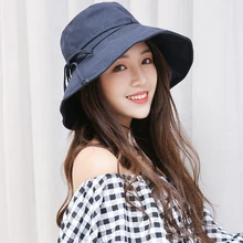 56-58 см Женская Солнцезащитная Защита от солнца УФ-излучения защита походы рыбалка кемпинг складной широкий полями хлопковая Панама(темно-синий