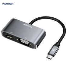 Nohon Тип usb C концентратор к адаптер HDMI VGA для MacBook samsung Galaxy S9/Note 9 huawei P20 Pro Коврики 20 X Pro ноутбук Тип-C USB HUB