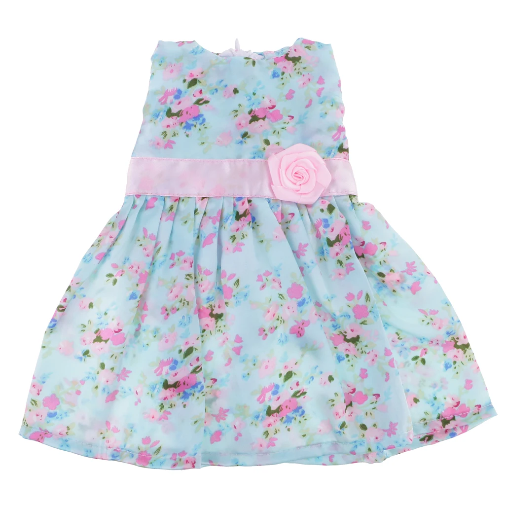 

18 inch Cute Dolls Party Dresses w/ Flowers Decoration for Doll Outfit Clothing