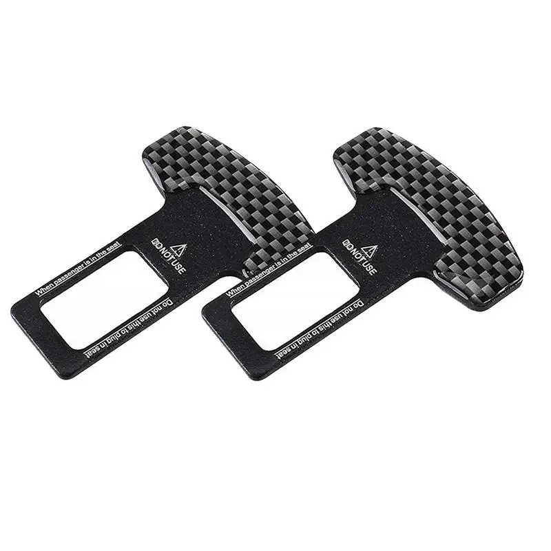 

Automobile Seat Belt Buckle Clip Clamp Spun Compatible With For Most Cars Carbon Fiber Aluminum Alloy Alarming Function 2 Pack