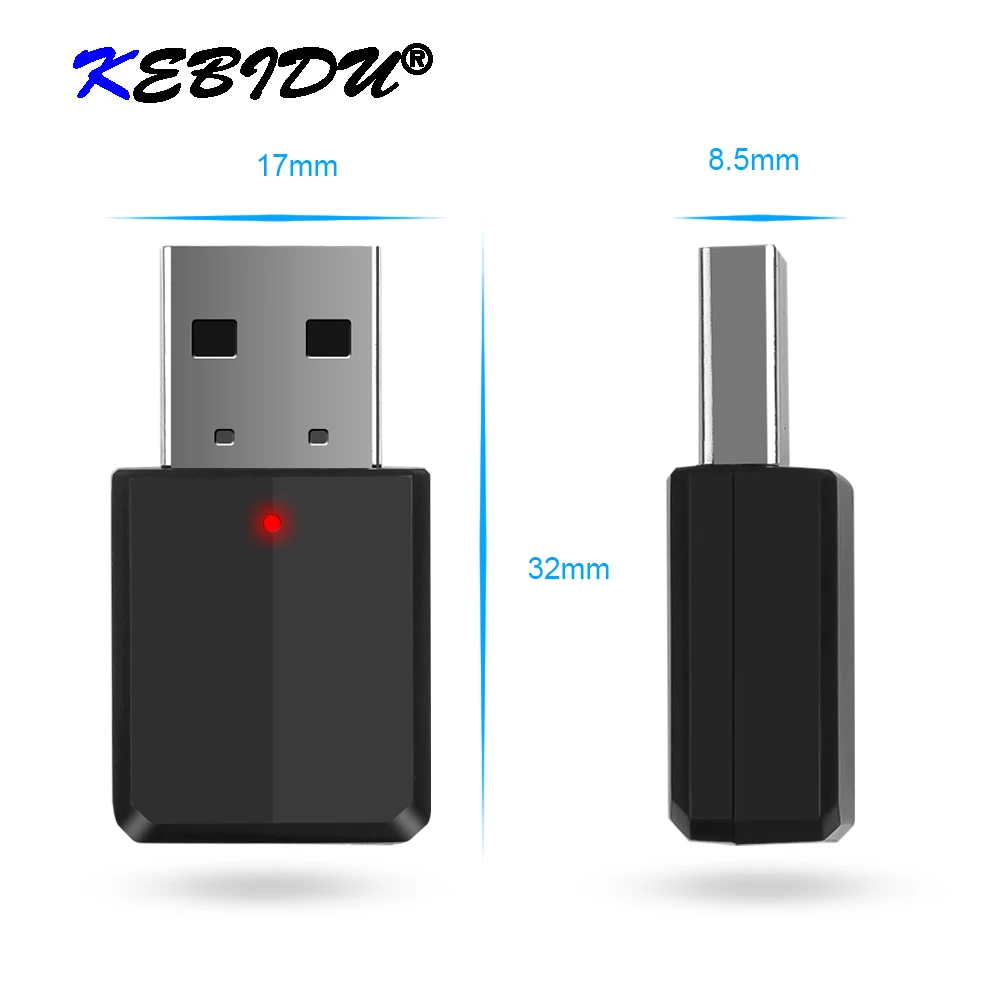 KEBIDU USB 3 5 мм Беспроводные адаптеры Bluetooth 0 аудио приемник передатчик AUX кабель