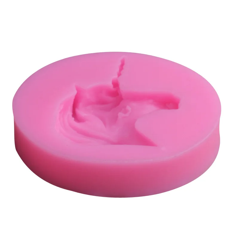 Единорог с глазками и ушками Рог силиконовая форма для кекса украшения Fondant Mold DIY