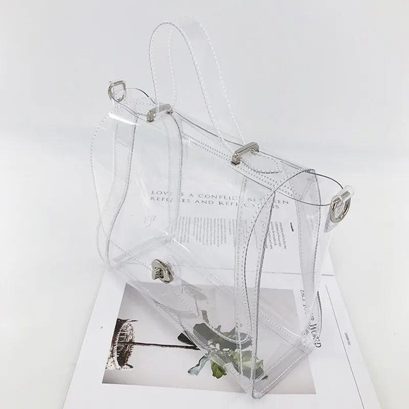 

HOT 2019 PVC Transparent Shoulder Bags For Women Luxury Handbags Women Bags Designer Clear Jelly Bag Bolsa Feminina Sac A Main