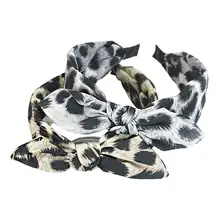 2 шт. обруч для волос узел бабочка декоративная модная леопардная Печать Аксессуары для волос, головной убор волос для женщин Для женщин девочек