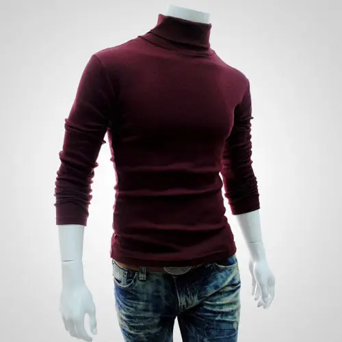 Winter Thick Warm Sweater Men Turtleneck Brand Mens Sweaters Slim Fit Pullover Men Knitwear Double collar