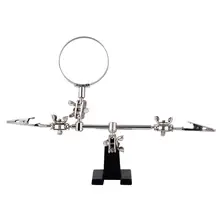 5X многофункциональная металлическая ручная Лупа подставка для пайки с зажимом 60 мм прочная