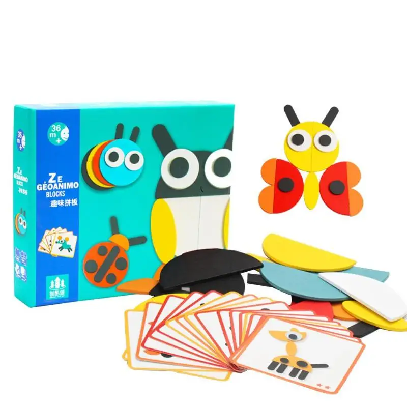

Creative 3D Wooden Jigsaw Puzzle Toys Set Kids Early Educational Montessori Puzzle Toys for Children Birthday Christmas Gifts