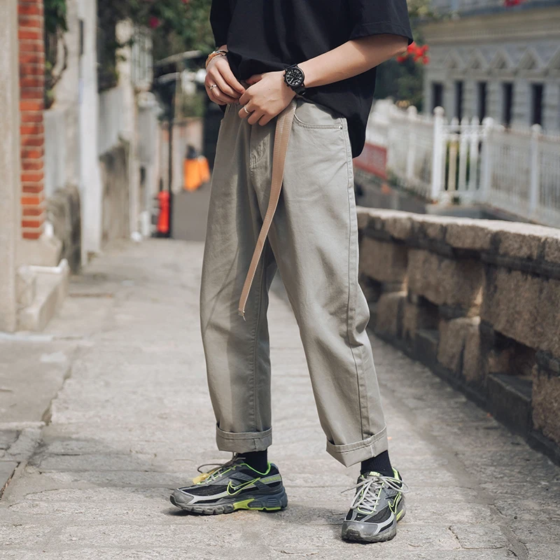 

2019 trousers Men Fashion Trend Of Leisure Casual cargo Pants Cotton Harem Apricot Color joggers Hot Sale