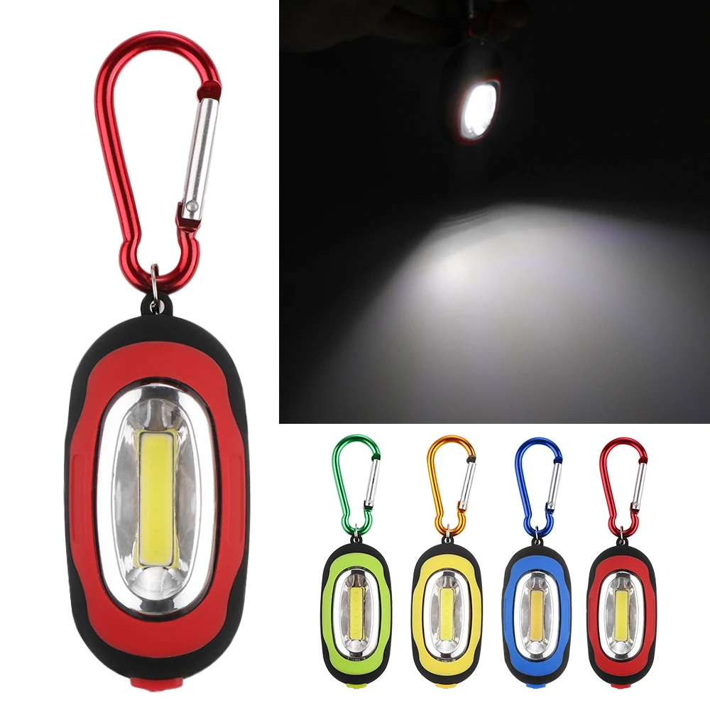 

COB LED Flashlight Light 3-Mode Mini Lamp Key Chain Ring Keychain PVC Lamp Torch Keyring Green/Red/Yellow/Blue