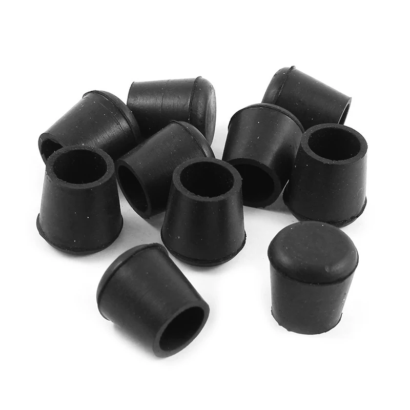 

10 Pcs Rubber Cone Shape Desk Feet Protector Chair Leg Tip Pad Black