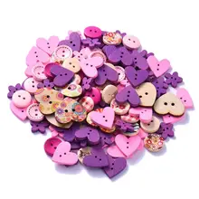 100 шт 2 отверстия DIY деревянные кнопки сердце цветочный узор декоративные кнопки подходят пошив Скрапбукинг швейная одежда