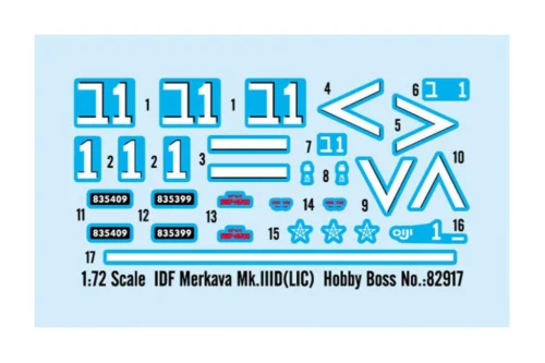 Пластиковая модель Hobbyboss 82917 1/72 IDF Merkava Mk.IIID(LIC)|Наборы для сборки моделей| |