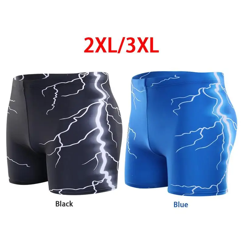 Мужские плавки, большой размер, высокая талия, молния, узор, для отдыха, консервативный купальник, шорты для пляжа, морского отдыха