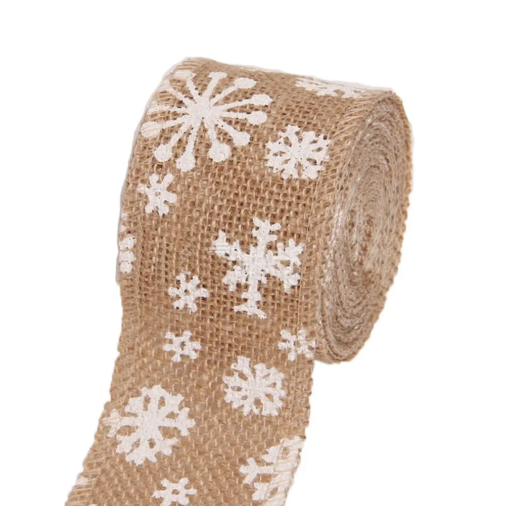 

IALJ Top Linen ribbon roll Vintage decoration Snowflake pattern DIY craft ribbon for crafts / Wedding / Scrapbooking / Gift wr