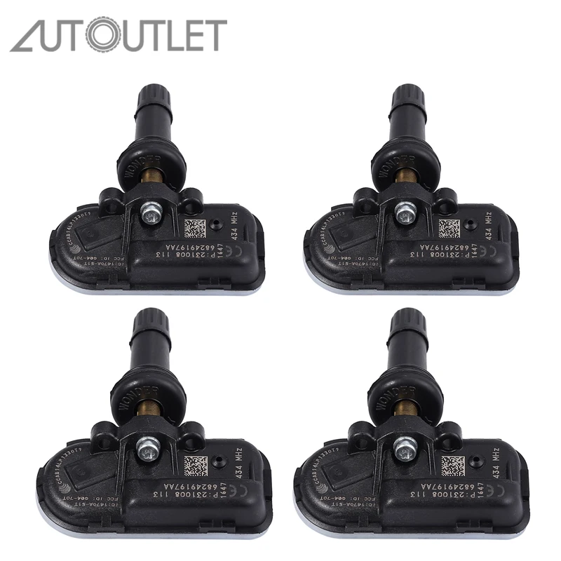 AUTOUTLET 4 Pcs 68249197AA 68239720AA TPMS Tire Pressure Monitoring Sensors 434MHz For 2014 2018 JEEP CHEROKEE