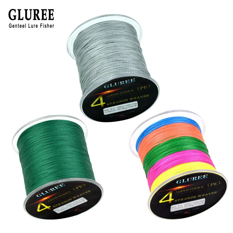GLUREE 500M547Yards 4 تقف PE خط مضفر خيط صنارة الصيد 100% PE المتعددة الشعيرات خيط صنارة الصيد سوبر قوي عالية الجودة 15LB-50LB
