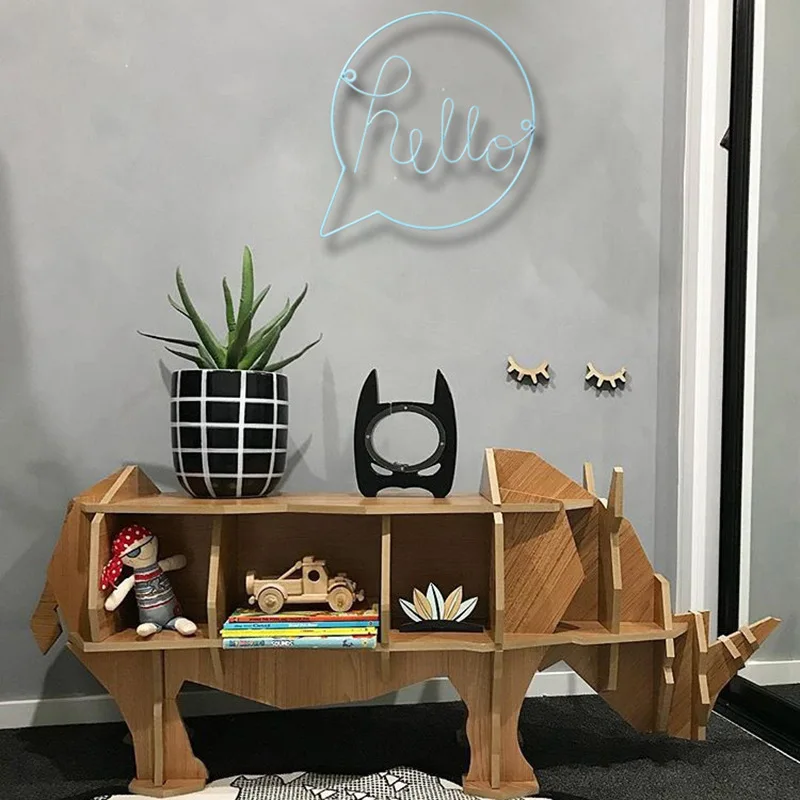 Nordic Style Iron Hello Sign Wall Art Nursery Decor Kids Room