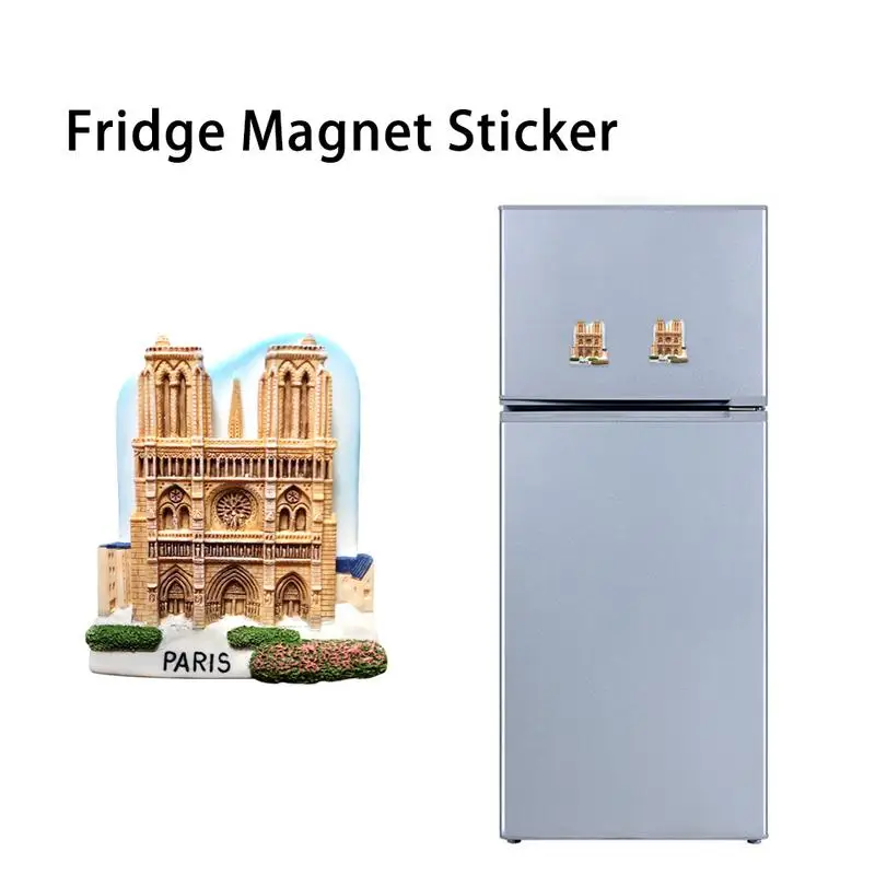 

Notre Dame De Paris Fridge Sticker Innovative 3D Resin Refrigerator Magnet Sticker Tourist Souvenir Notre Dame Wall Stickers